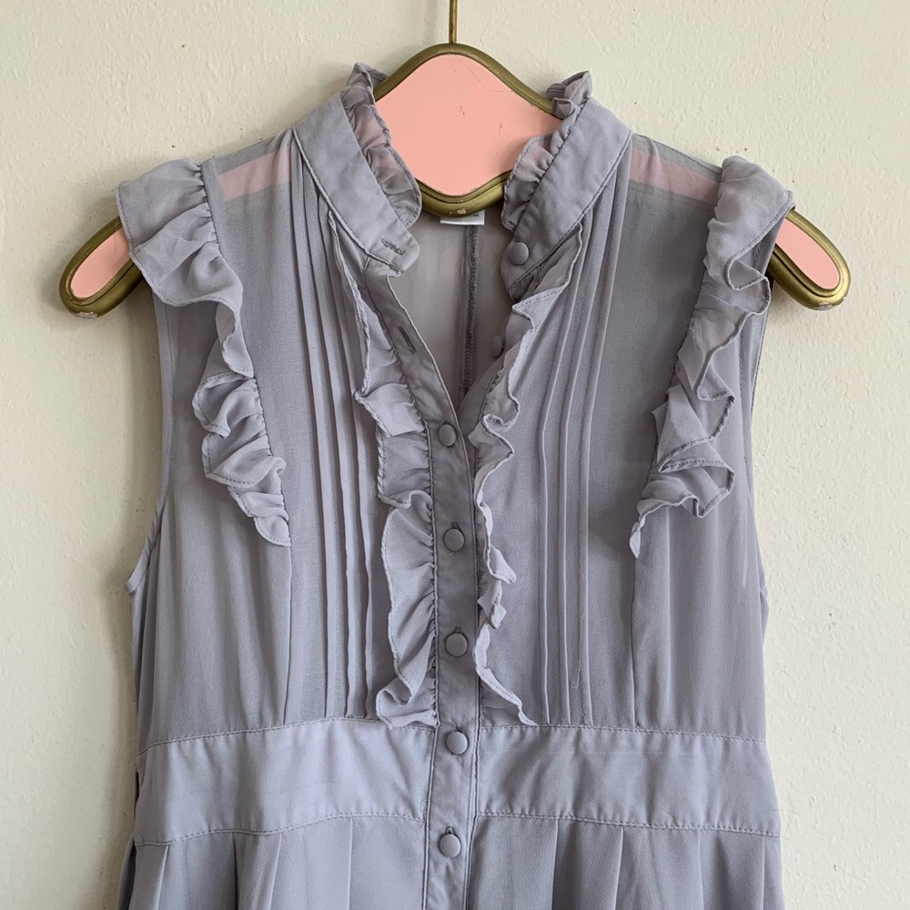 Moon Collection Gray Ruffle Sleeveless Dress - Picture 4 of 13